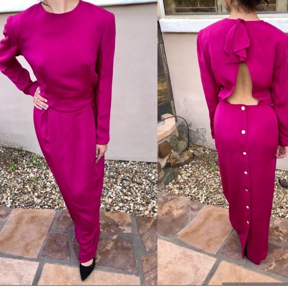 Vintage Christian Dior 'Robes du Soir' Silk Dress - Picture 1 of 5